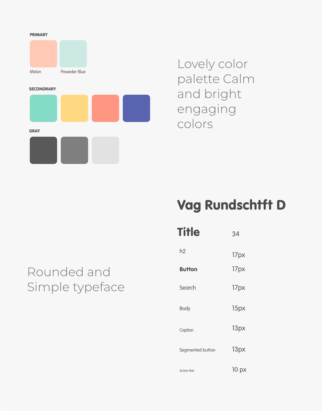 Colours and typography
